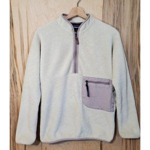 Patagonia Womens Retool Half Zip Pullover Natural White X Dye Tan Trim Sz Wmn XS